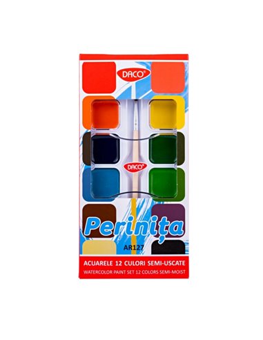 Acuarele 12 culori semi-uscate perinita DACO ar127