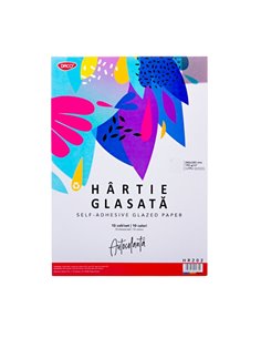 Hartie glasata autocolanta Daco HR202, 24 X 34 cm, 10 culori