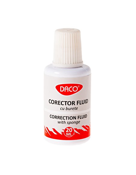 Corector fluid cu burete Daco CF002, 20 ml