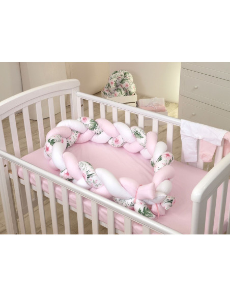 Protectie laterala patut bebe, Bumper impletit, Inchidere