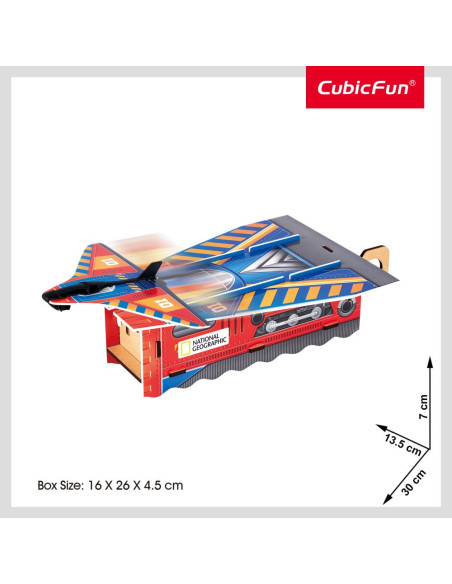 CUDS1115h,Cubic Fun - Puzzle 3D lansator de avioane 53 piese