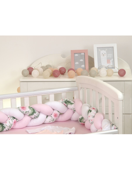 Protectie laterala patut bebe, Bumper impletit, Inchidere