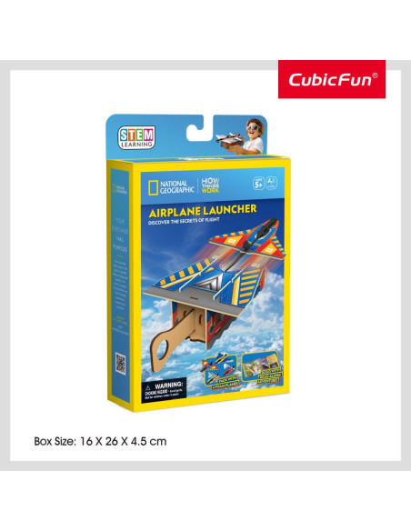 CUDS1115h,Cubic Fun - Puzzle 3D lansator de avioane 53 piese