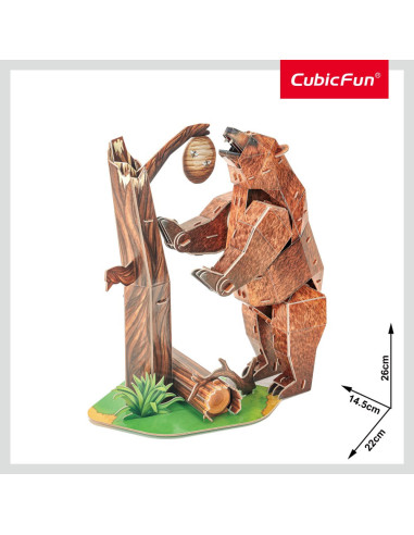 CUDS1096h,Cubic Fun - Puzzle 3D urs maro 88 piese