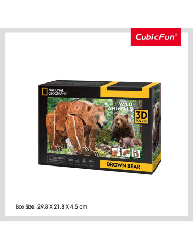 CUDS1096h,Cubic Fun - Puzzle 3D urs maro 88 piese