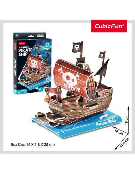 CUW3121h,Cubic Fun - Puzzle 3D nava pirati 22 piese