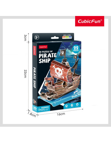 CUW3121h,Cubic Fun - Puzzle 3D nava pirati 22 piese