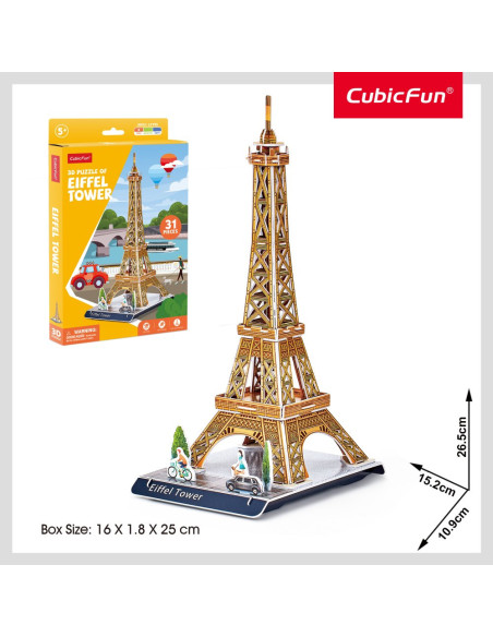 CUW3195,Cubic Fun - Puzzle 3D turnul Eiffel 31 piese