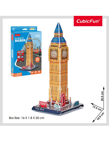 CUW3196,Cubic Fun - Puzzle 3D Big Ben 21 piese