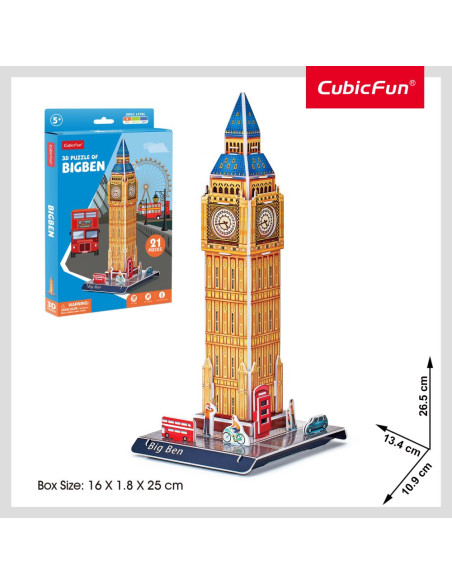 CUW3196,Cubic Fun - Puzzle 3D Big Ben 21 piese