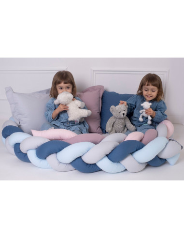 Protectie laterala patut bebe, Bumper impletit, Inchidere