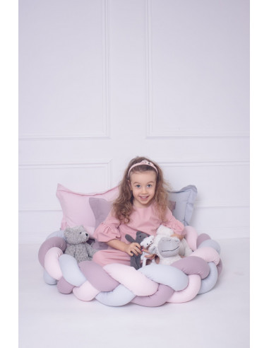 Protectie laterala patut bebe, Bumper impletit, Inchidere