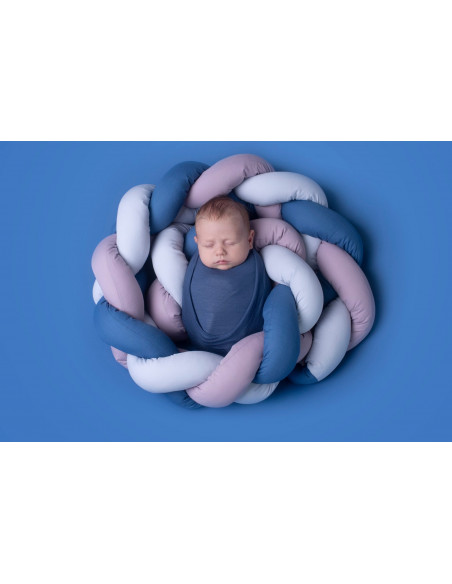 Protectie laterala patut bebe, Bumper impletit, Inchidere