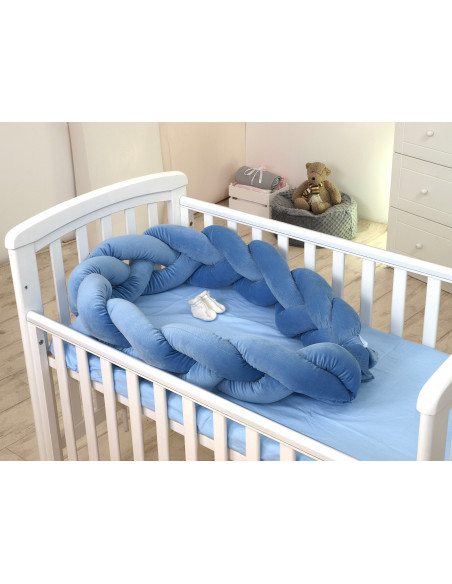 Protectie laterala patut bebe, Bumper impletit, Inchidere