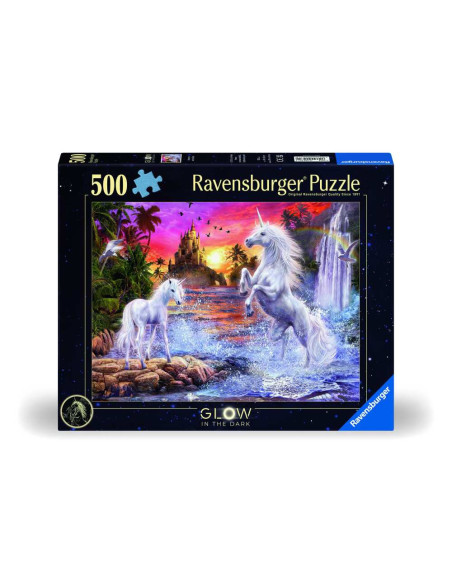 RVSPA00471,Ravensburger - Puzzle unicorni la rau 500 piese care lumineaza in intuneric design nou