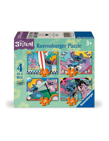RVSPC04106,Ravensburger - Puzzle Disney Stitch 4 buc in cutie 12 16 20 24 piese