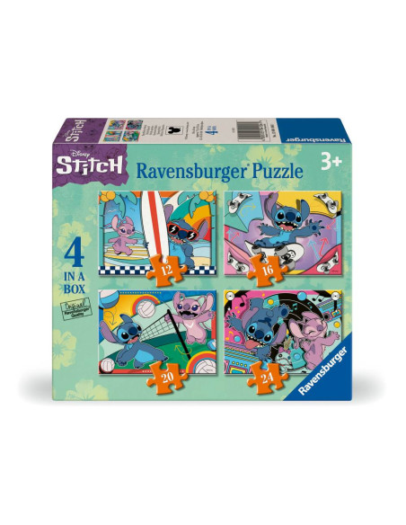 RVSPC04106,Ravensburger - Puzzle Disney Stitch 4 buc in cutie 12 16 20 24 piese