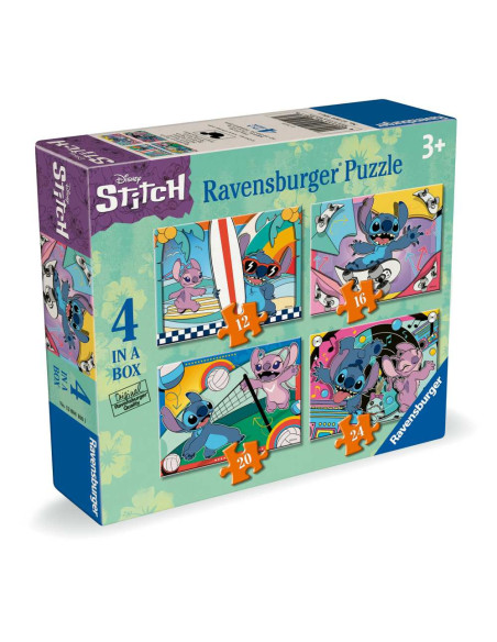 RVSPC04106,Ravensburger - Puzzle Disney Stitch 4 buc in cutie 12 16 20 24 piese
