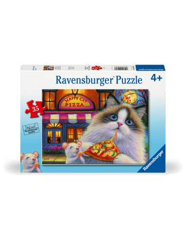 RVSPC04060,Ravensburger - Puzzle pisica mancand pizza 35 piese