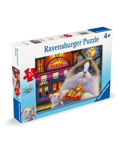 RVSPC04060,Ravensburger - Puzzle pisica mancand pizza 35 piese