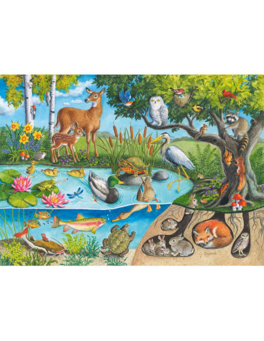 RVSPC04100,Ravensburger - Puzzle animale deasupra si sub apa 60 piese