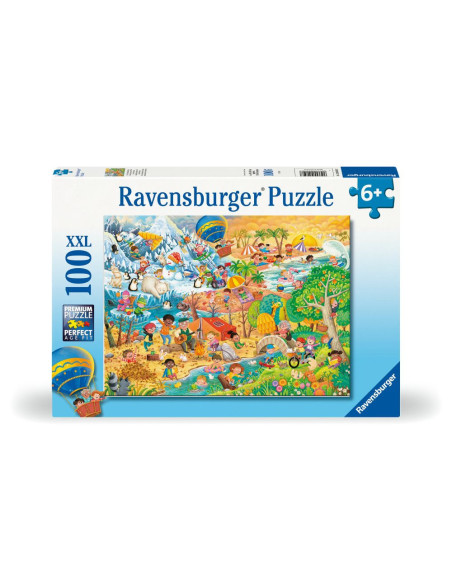RVSPC04050,Ravensburger - Puzzle distractia copiilor in cele 4 anotimpuri 100 piese XXL