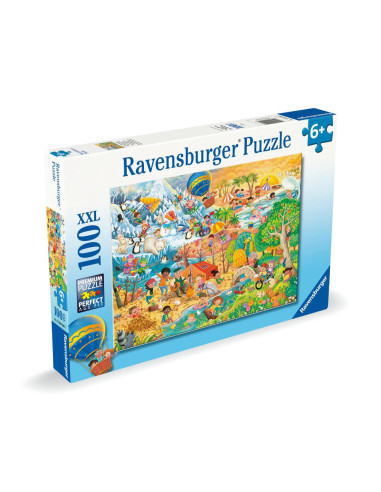 RVSPC04050,Ravensburger - Puzzle distractia copiilor in cele 4 anotimpuri 100 piese XXL