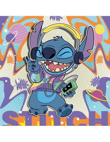 RVSPC01070,Ravensburger - Puzzle Disney Stitch in ritmul muzicii 3x49 piese