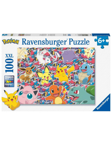 RVSPC13338,Ravensburger - Puzzle Pokemon gata de lupta 100 piese XXL