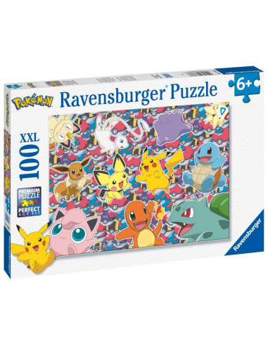 RVSPC13338,Ravensburger - Puzzle Pokemon gata de lupta 100 piese XXL