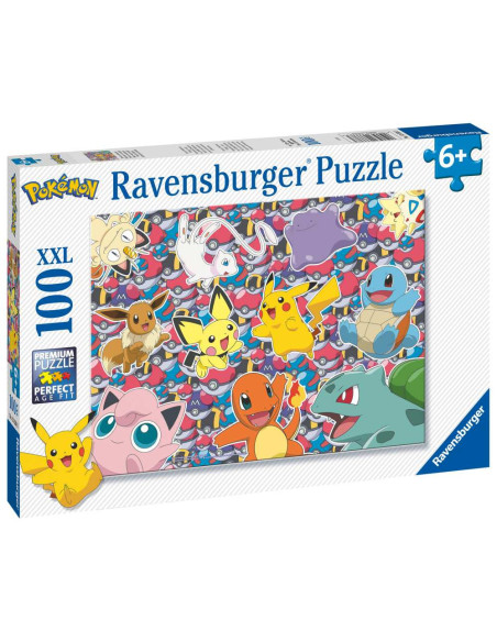 RVSPC13338,Ravensburger - Puzzle Pokemon gata de lupta 100 piese XXL