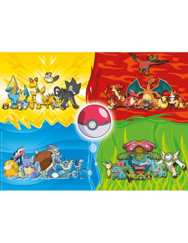 RVSPC10035,Ravensburger - Puzzle diferite tipuri de Pokemoni 150 piese XXL