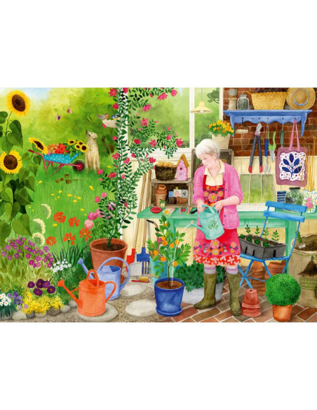 RVSPA01362,Ravensburger - Puzzle pentru varstnici gradinarit cu sablon de imagine si suport din carton 100 piese mari XL