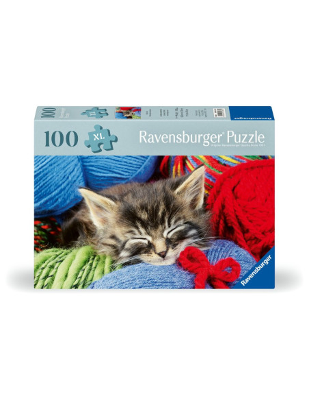 RVSPA01363,Ravensburger - Puzzle pentru varstnici pisicuta cu sablon de imagine si suport din carton 100 piese mari XL