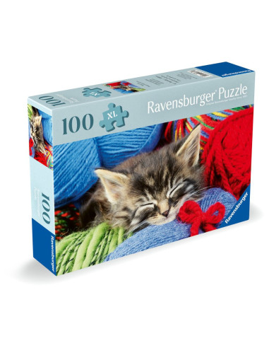 RVSPA01363,Ravensburger - Puzzle pentru varstnici pisicuta cu sablon de imagine si suport din carton 100 piese mari XL
