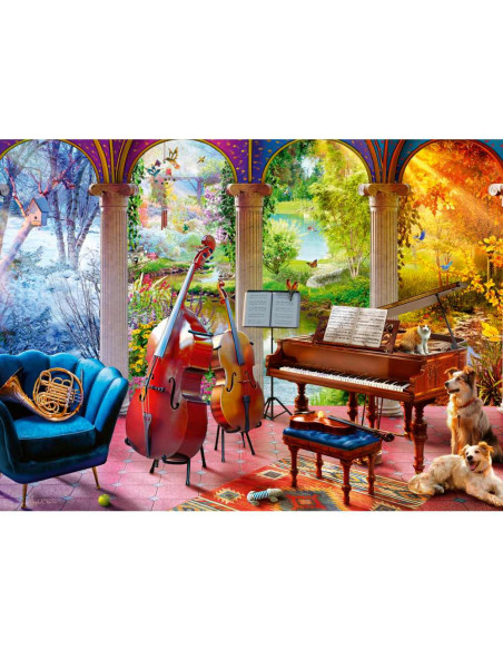 RVSPA01366,Ravensburger - Puzzle pentru varstnici anotimpuri muzicale cu sablon de imagine si suport din carton 100 piese mari X