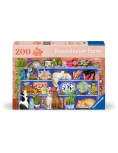 RVSPA01367,Ravensburger - Puzzle pentru varstnici pisicute pe raft cu sablon de imagine si suport din carton 200 piese mari XL 2