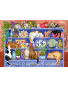 RVSPA01367,Ravensburger - Puzzle pentru varstnici pisicute pe raft cu sablon de imagine si suport din carton 200 piese mari XL
