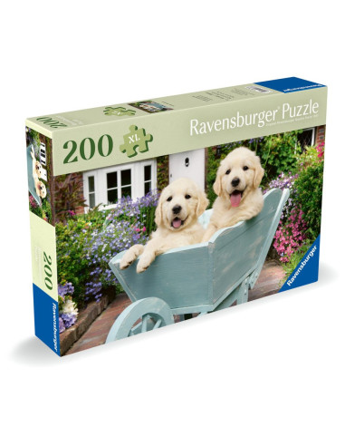 RVSPA01368,Ravensburger - Puzzle pentru varstnici Golden Retriever cu sablon de imagine si suport din carton 200 piese mari XL