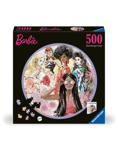 RVSPA01494,Ravensburger - Puzzle cerc Barbie 500 piese