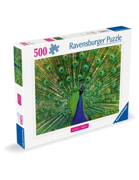 RVSPA01332,Ravensburger - Puzzle animale colorate paun 500 piese