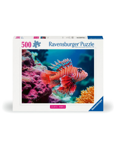 RVSPA01334,Ravensburger - Puzzle animale colorate pestele leu rosu 500 piese