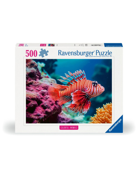 RVSPA01334,Ravensburger - Puzzle animale colorate pestele leu rosu 500 piese
