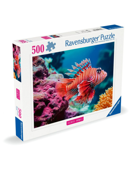 RVSPA01334,Ravensburger - Puzzle animale colorate pestele leu rosu 500 piese