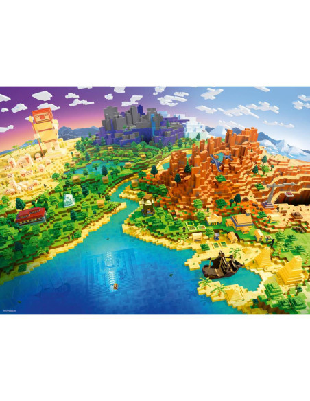 RVSPA01568,Ravensburger - Puzzle lumea Minecraft 500 piese