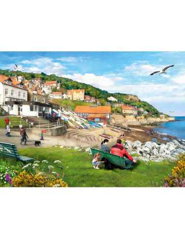 RVSPA00011,Ravensburger - Puzzle peisaje pitoresti Yorkshire Whitby si Runswick Bay 2x500 piese