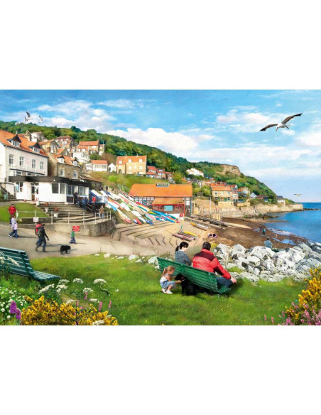 RVSPA00011,Ravensburger - Puzzle peisaje pitoresti Yorkshire Whitby si Runswick Bay 2x500 piese