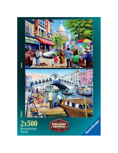 RVSPA01272,Ravensburger - Puzzle amintiri din vacanta 2x500 piese