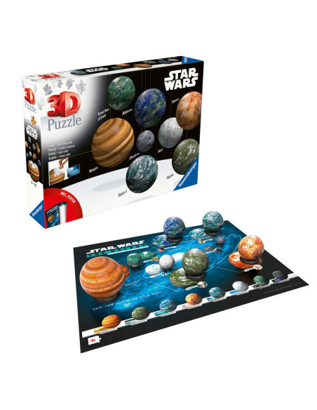 RVS3D11577,Ravensburger - Puzzle 3D planetele din galaxia Star Wars 531 piese