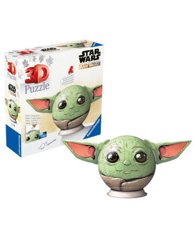 RVS3D11556,Ravensburger - Puzzle 3D Star Wars The Mandalorian figurina Grogu cu urechi 72 piese
